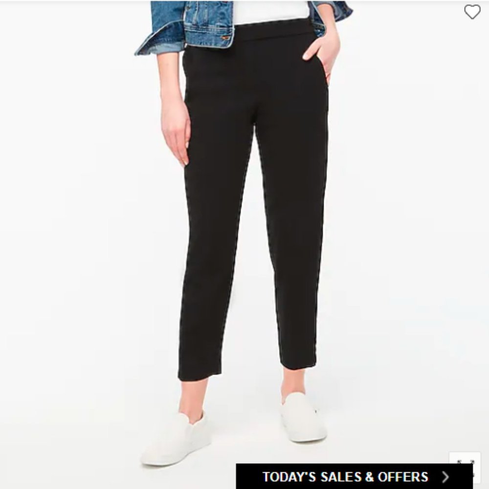 J. by J. Crew Jamie Black Elastic Waist Pants